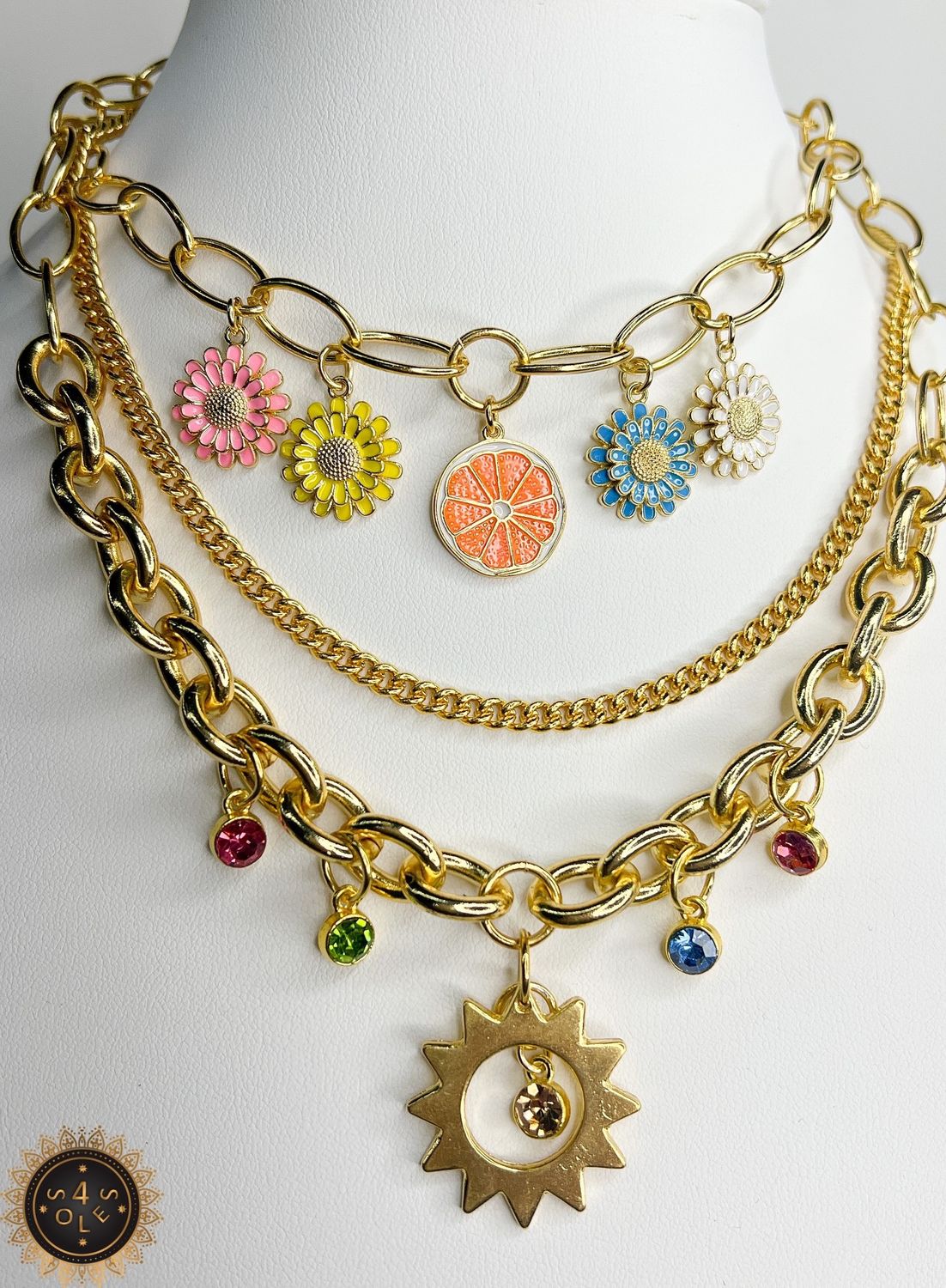 Es0004  3 layers necklace