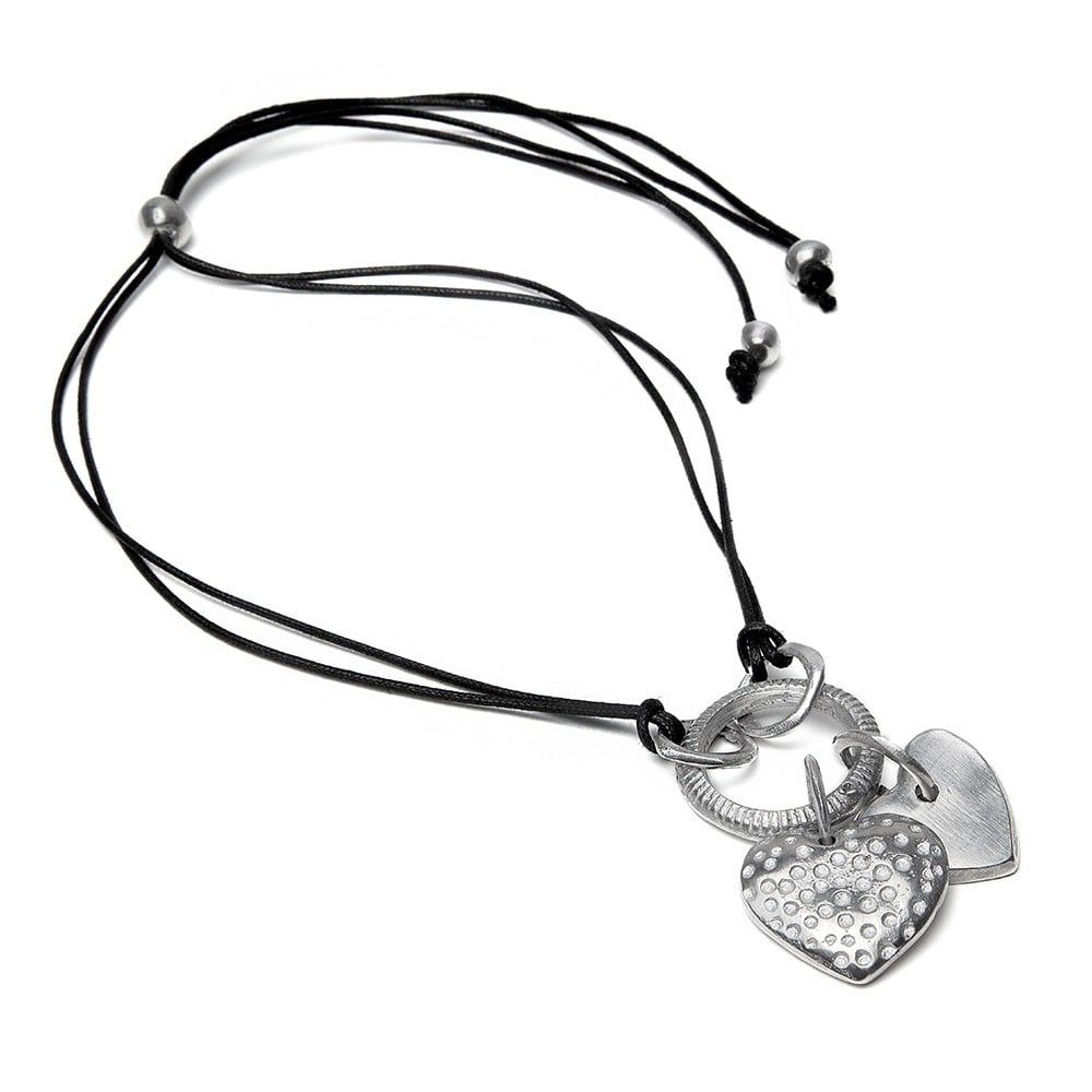 Al04239/Pendentif 2 Coeurs Pois