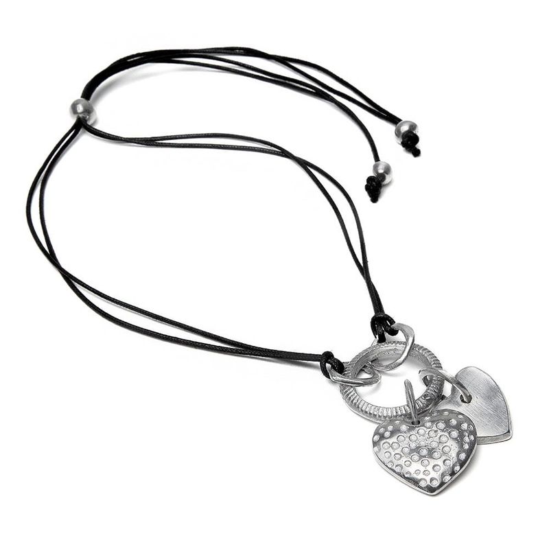 Al04239/Pendentif 2 Coeurs Pois
