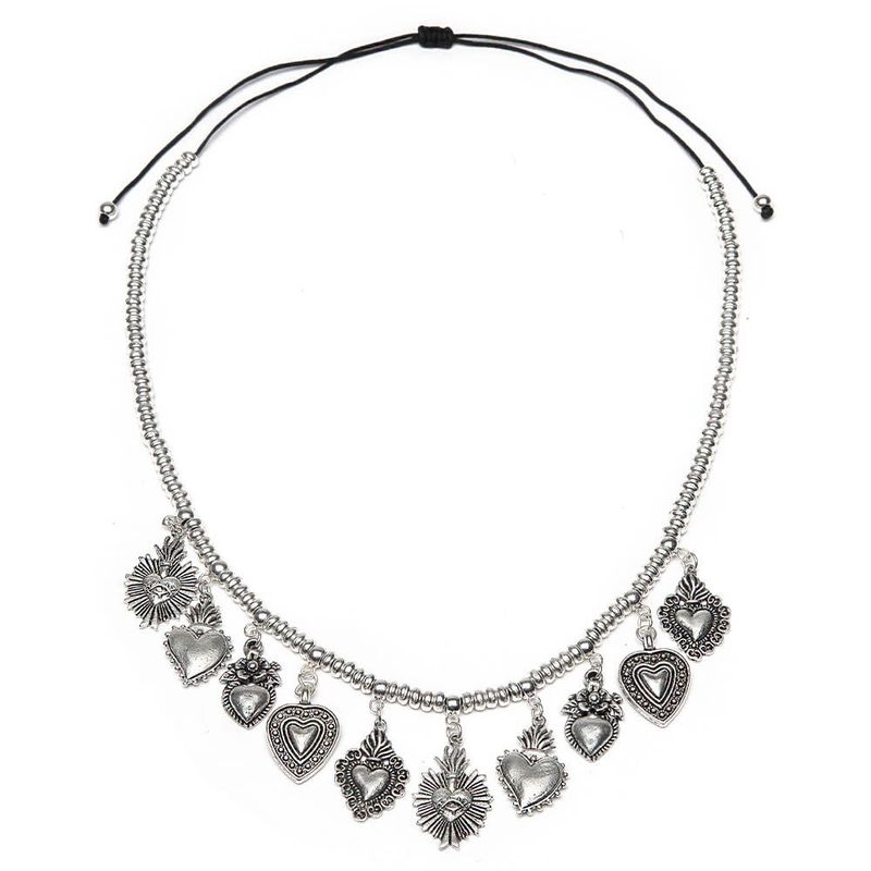 lo53127COLLANA REGOLABILE PENDENTI CUORI SAC