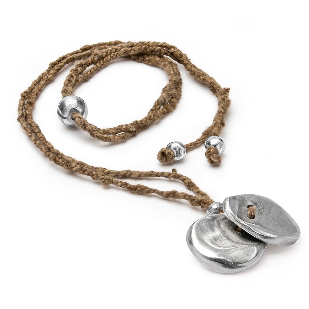 al04901PENDENTIF 2 BOUTONS IRRÉGULIERS