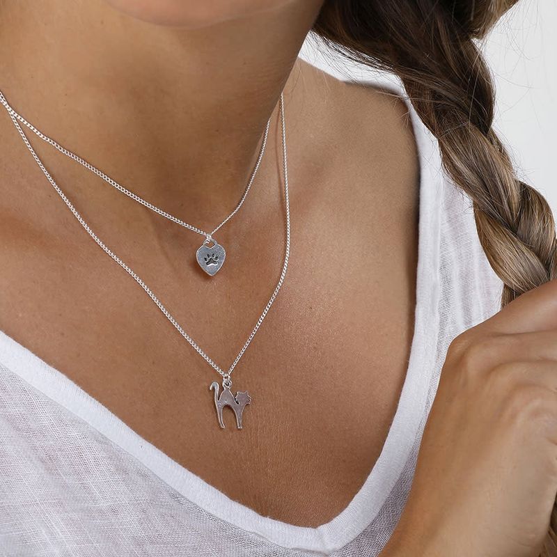 lo53061 COLLANA ORMA GATTO