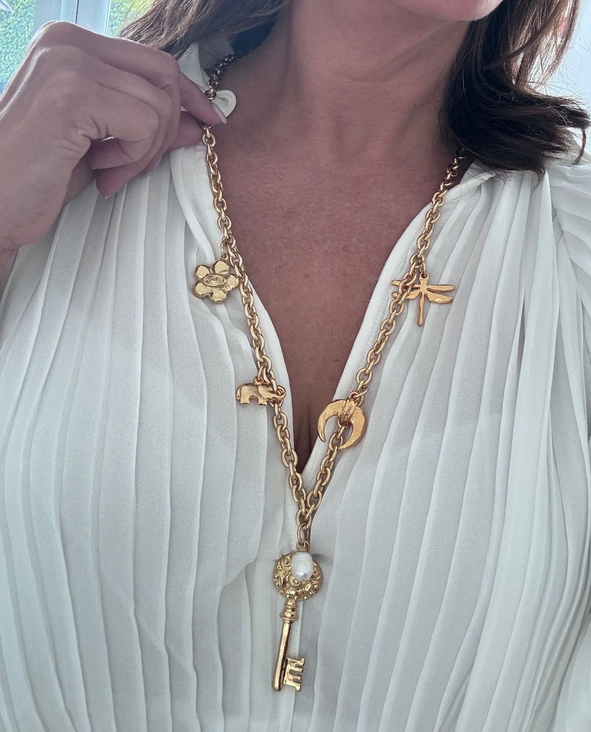 GOLD KEY MULTI CHARMS NECKLACE