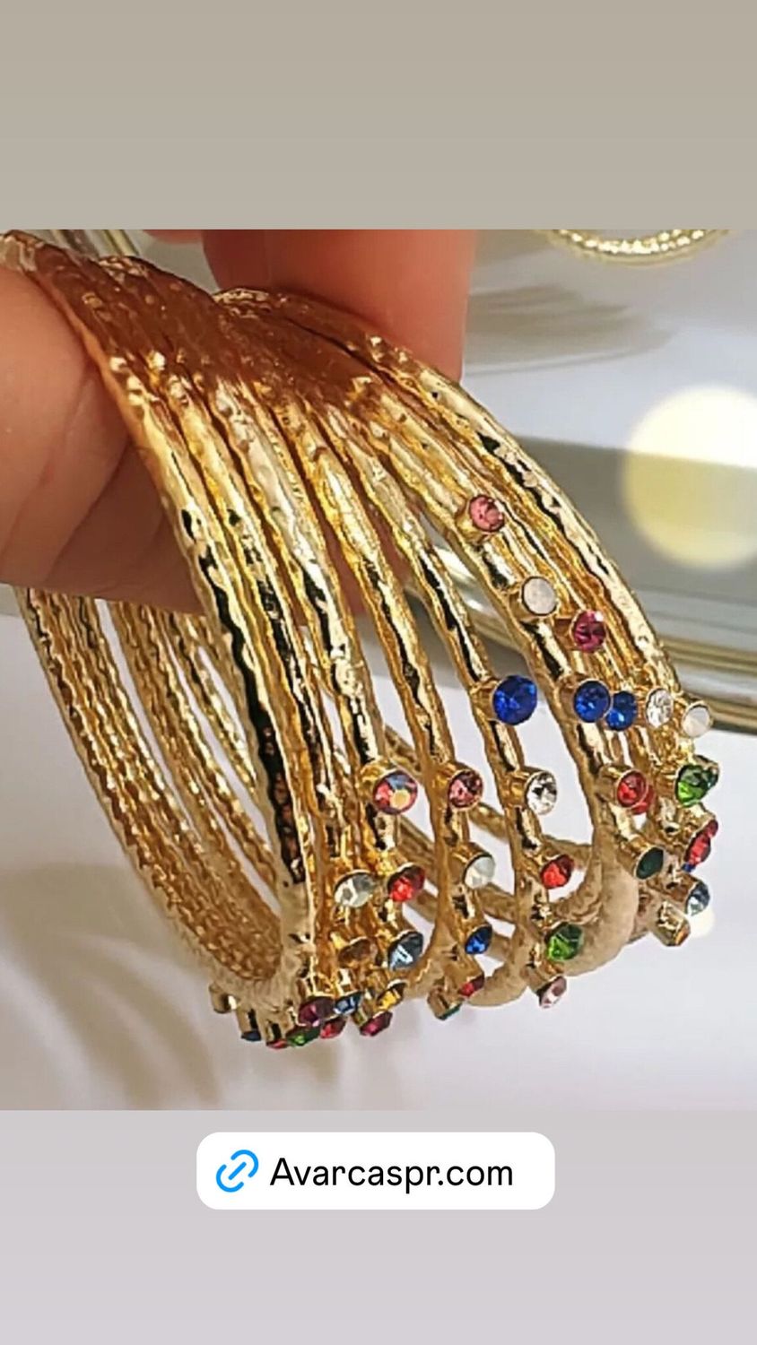 Crystal gold Bangles Each