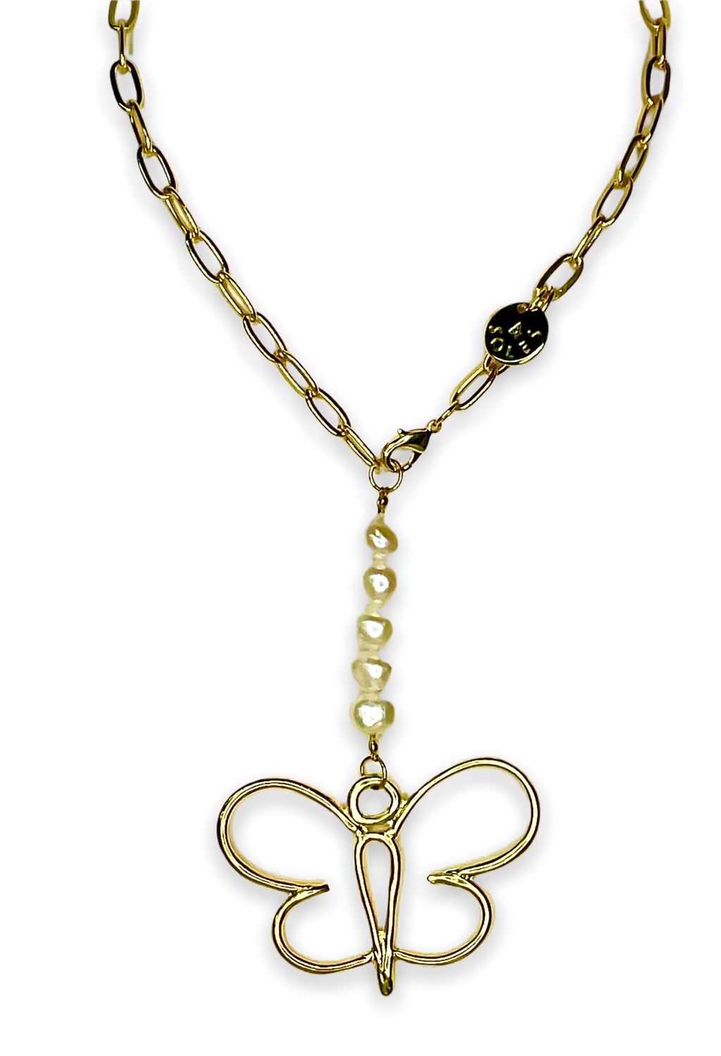 Es0009 butterfly 4 soles necklace