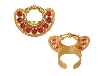 Anillo nariguera círculos rojo