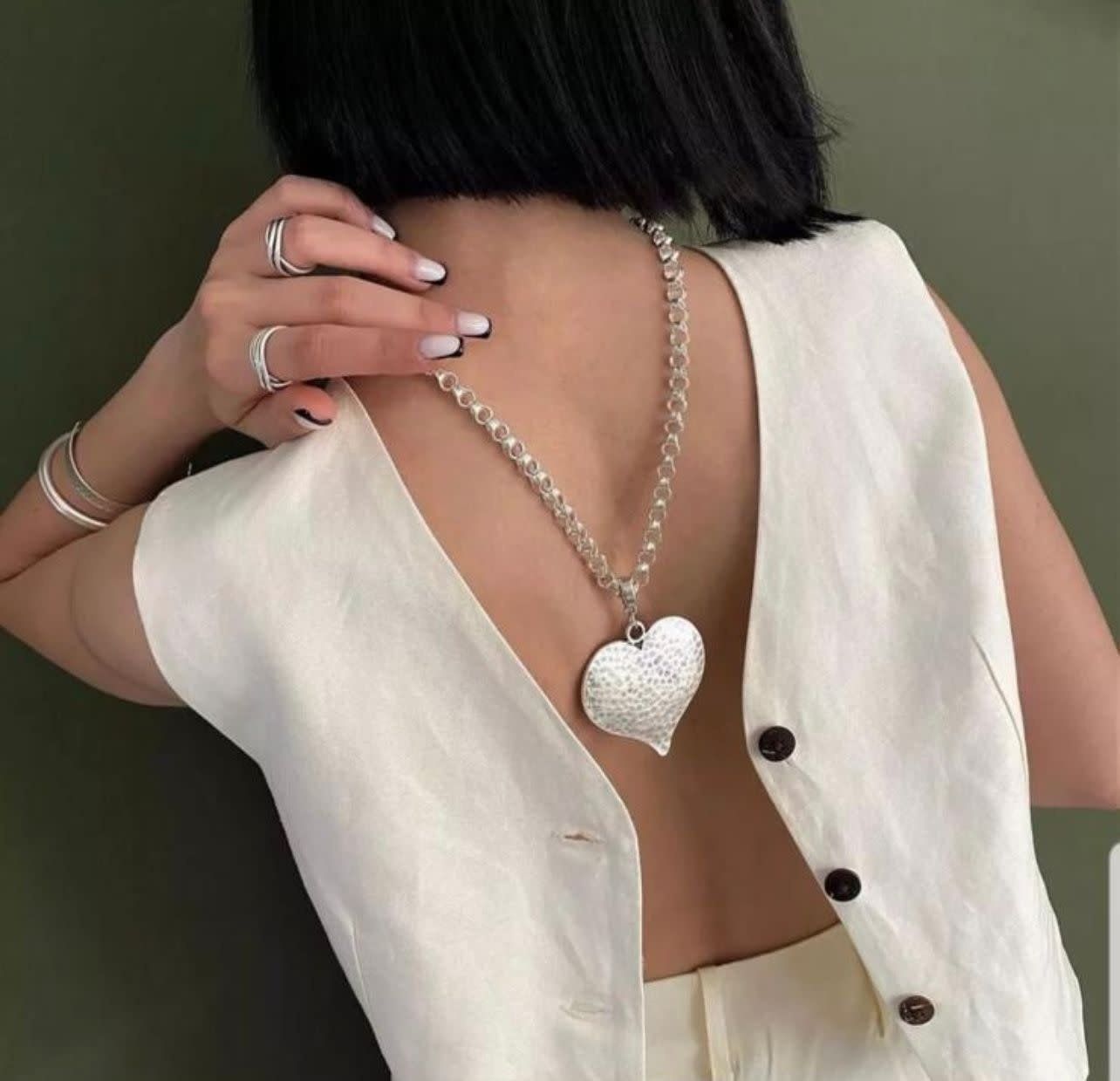 N101 Silver Big Heart