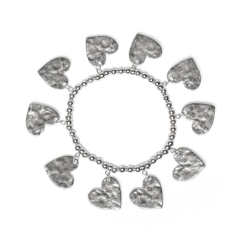 lo00145ELASTIC BRACELET WROUGHT HEARTS