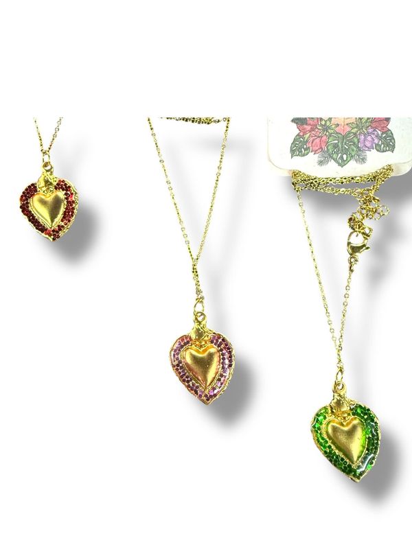 sparkle heart neclace