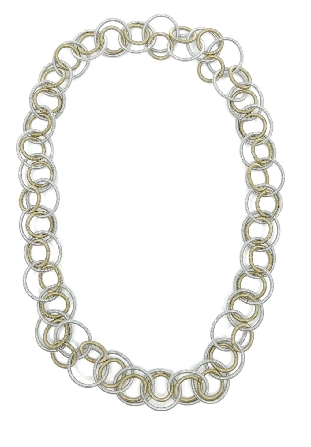 L7E - Silver/Bronze Long Multi Loop Necklace