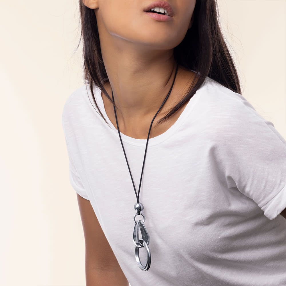 al04253PENDENTIF RONDE E OVALE PLIE