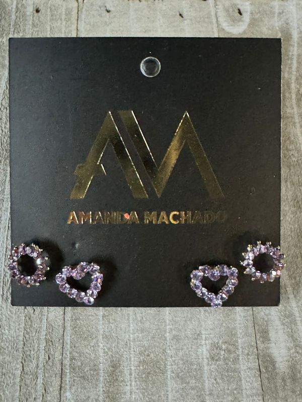 Crystal set earrings lila