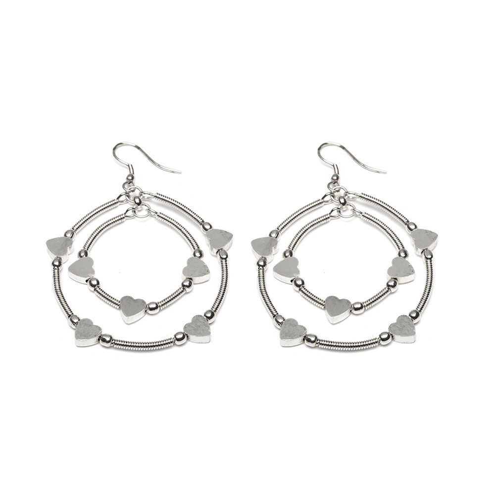 MI3086/ORECCHINI MULTICERCHI CUORI SET