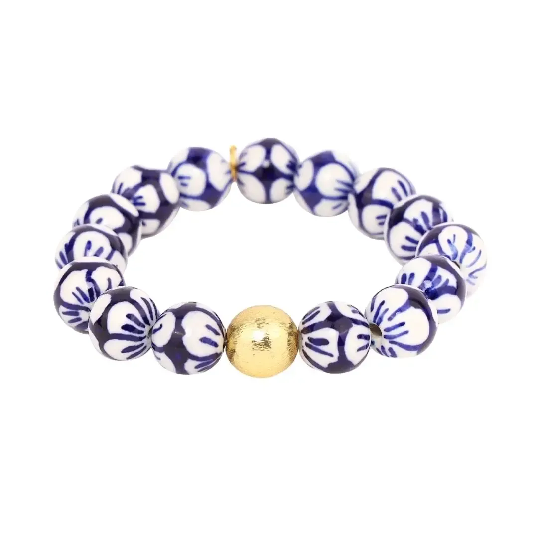 Porcelain Beaded Lotus Bracelet