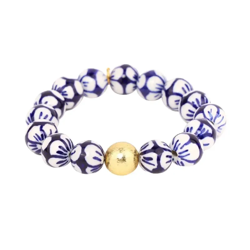 Porcelain Beaded Lotus Bracelet