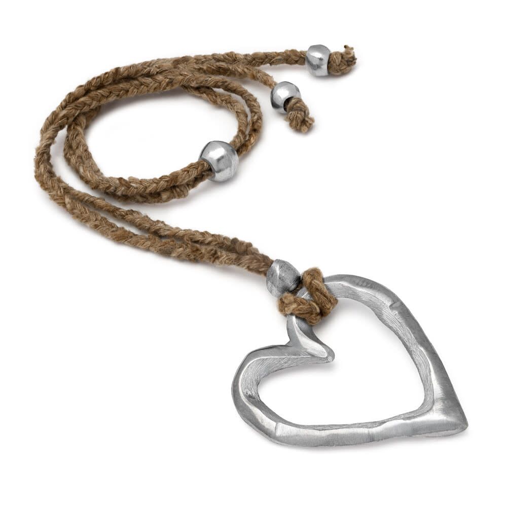 AL04906PENDENTIF SOIE GRAND COEUR VIDE IRREGULIER