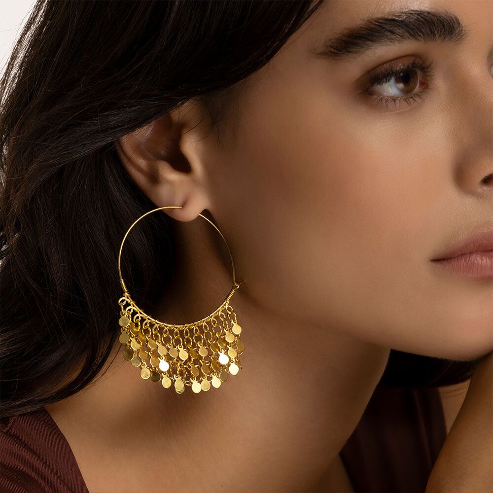 dd16149ORECCHINI CERCHI FINI PENDENTI MONETE