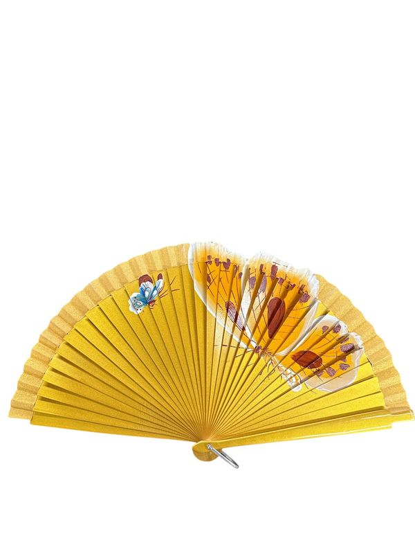 Butterfly hand fan yellow