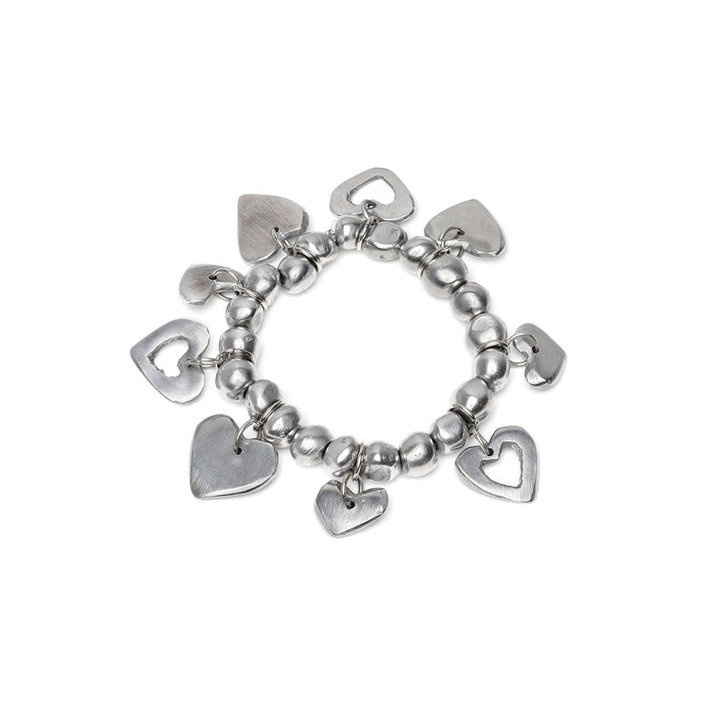 al01144BRACELET ELASTIQUE BOULES MULTICOEURS