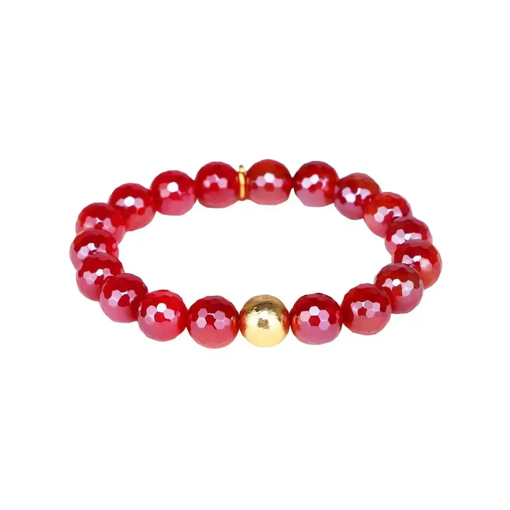 MÉLANGE BEADED BRACELET - SCARLET