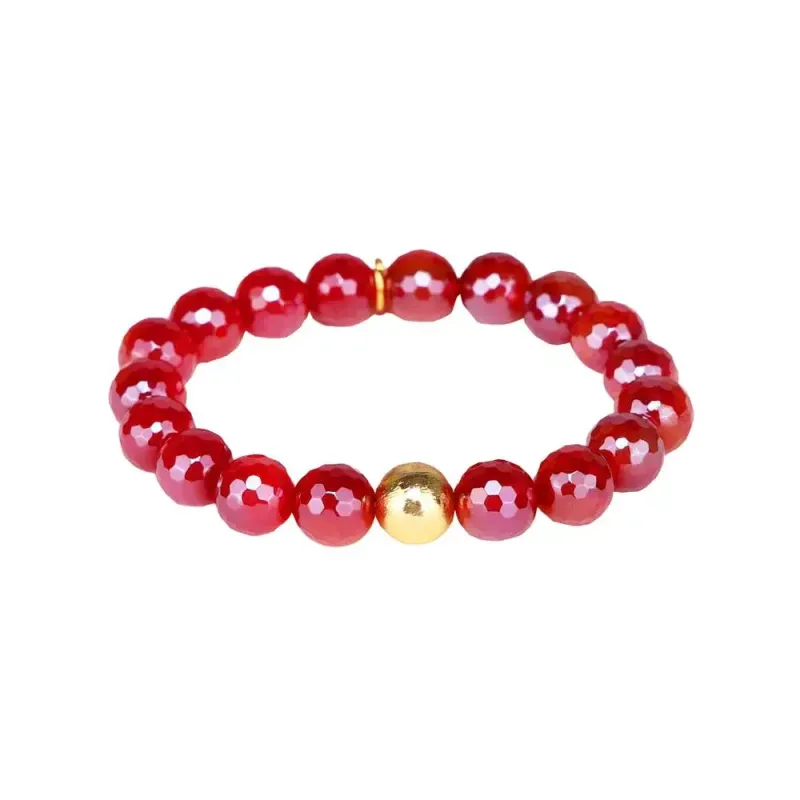 MÉLANGE BEADED BRACELET - SCARLET
