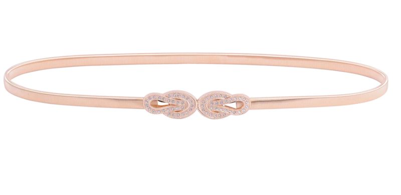 Ornate Rhinestone Buckle Stretch Belt