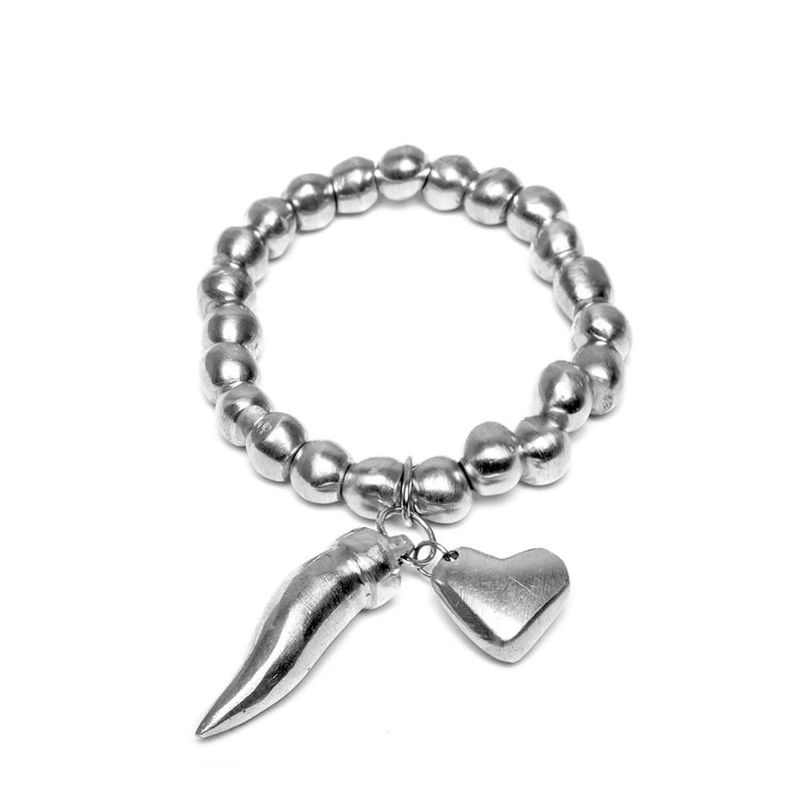 al01155BRACELETS ELASTIQUE BOULE ANNEXE CORNE