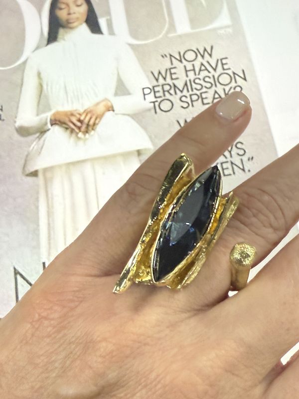 Blue crystal statement ring