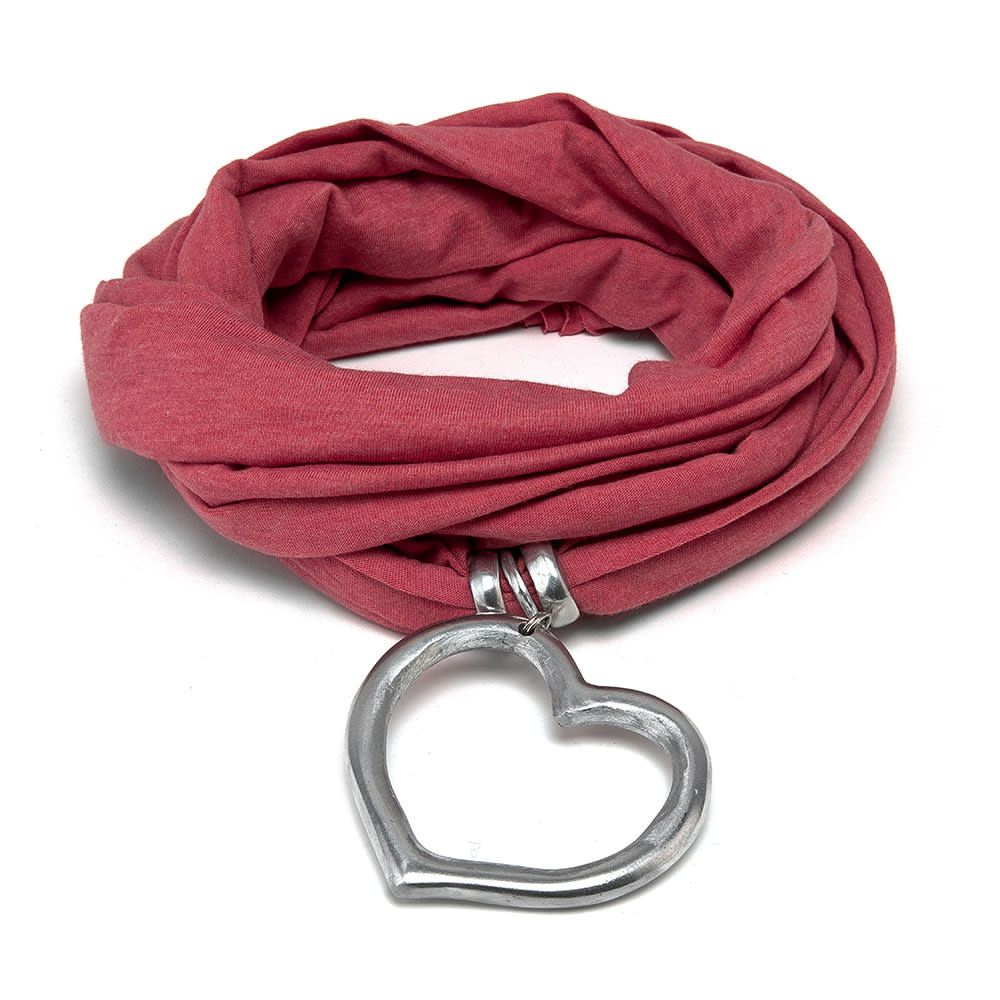 al18044ESCHARPE COEUR BOMBE&#39; À/TROU ROUGE