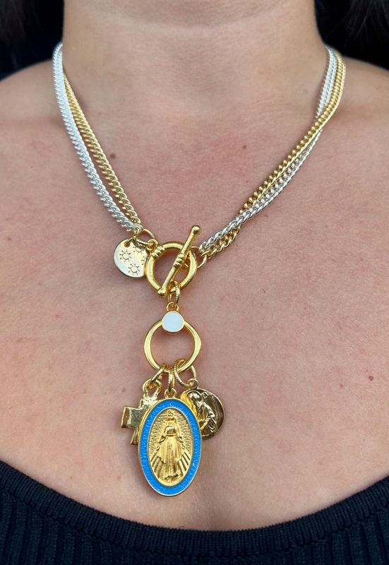 Two Layers Virgen Necklace 4 soles
