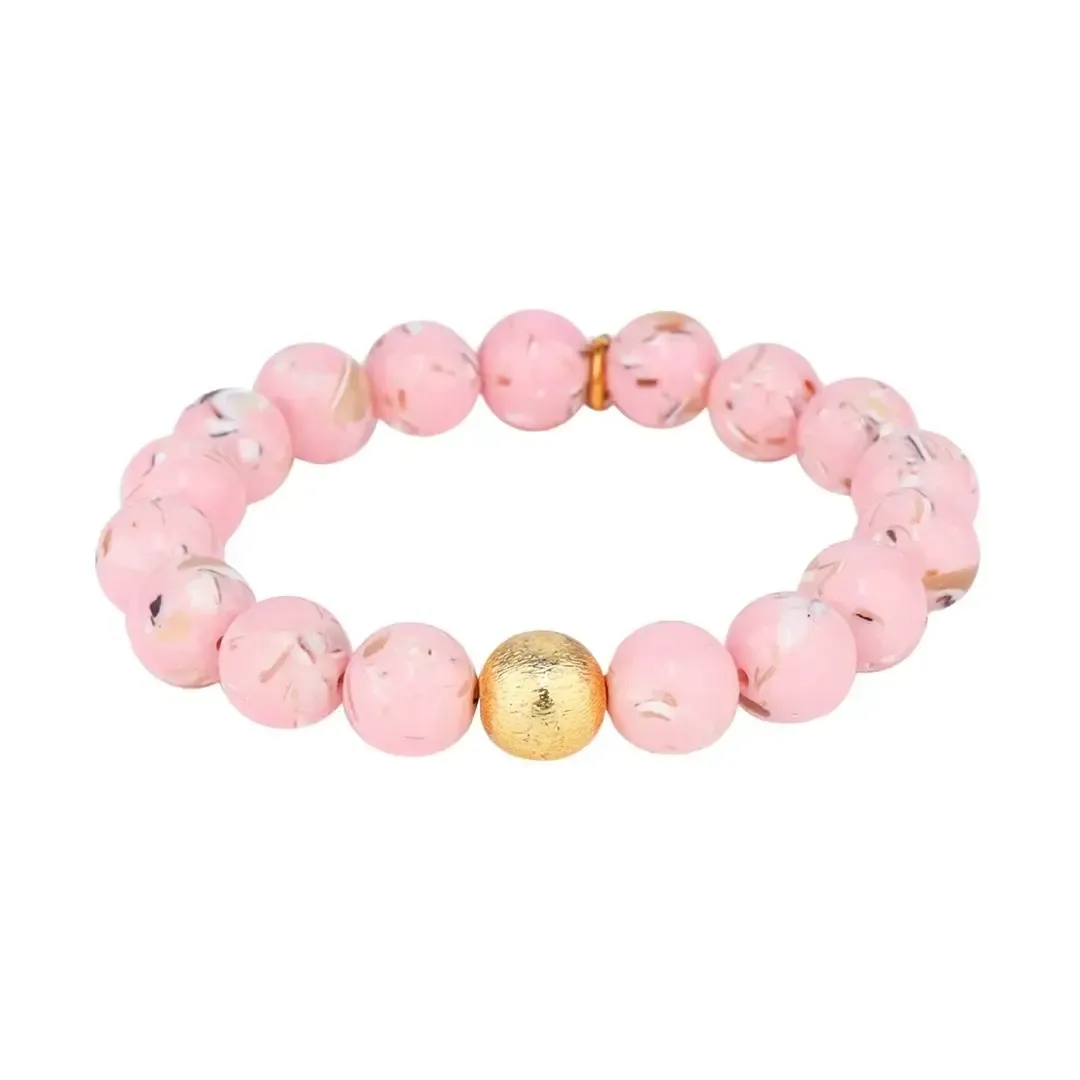 Marble Beaded Bracelet - Blush