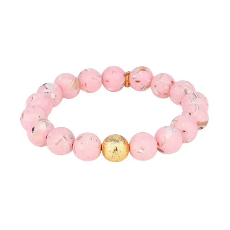 Marble Beaded Bracelet - Blush