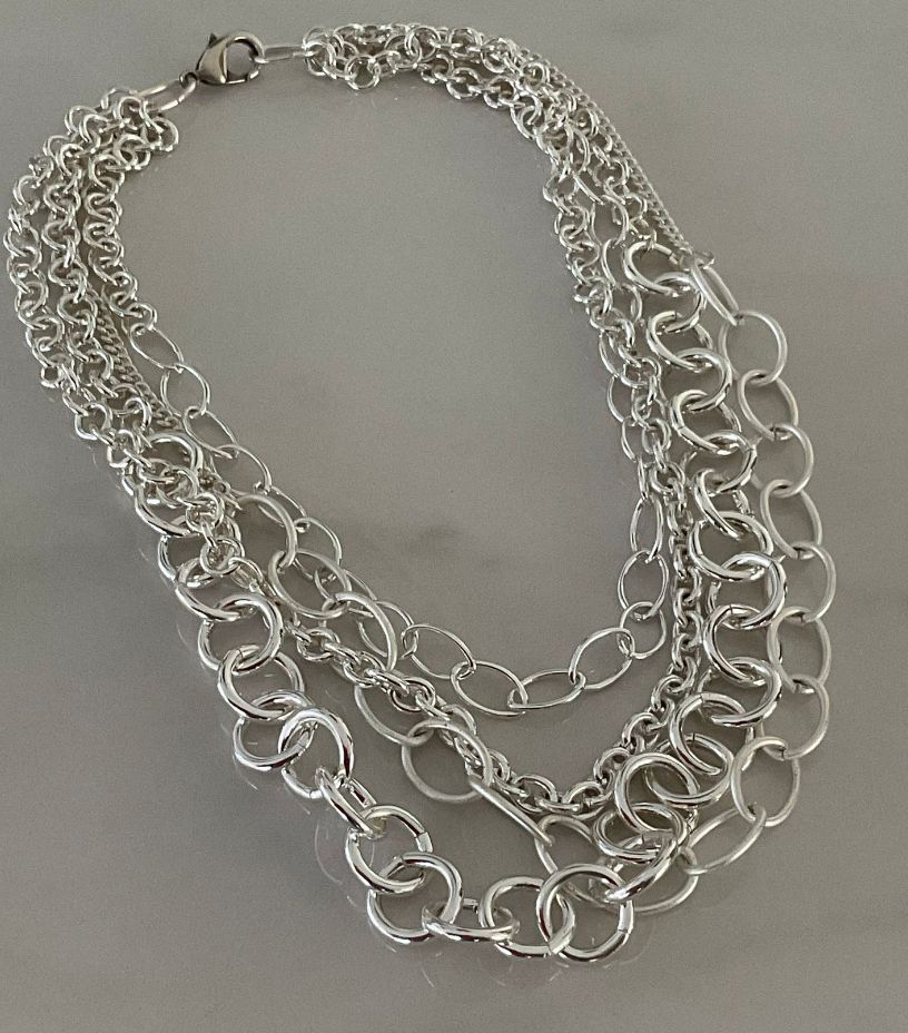 Multi Layers Silver Chains 4 Soles