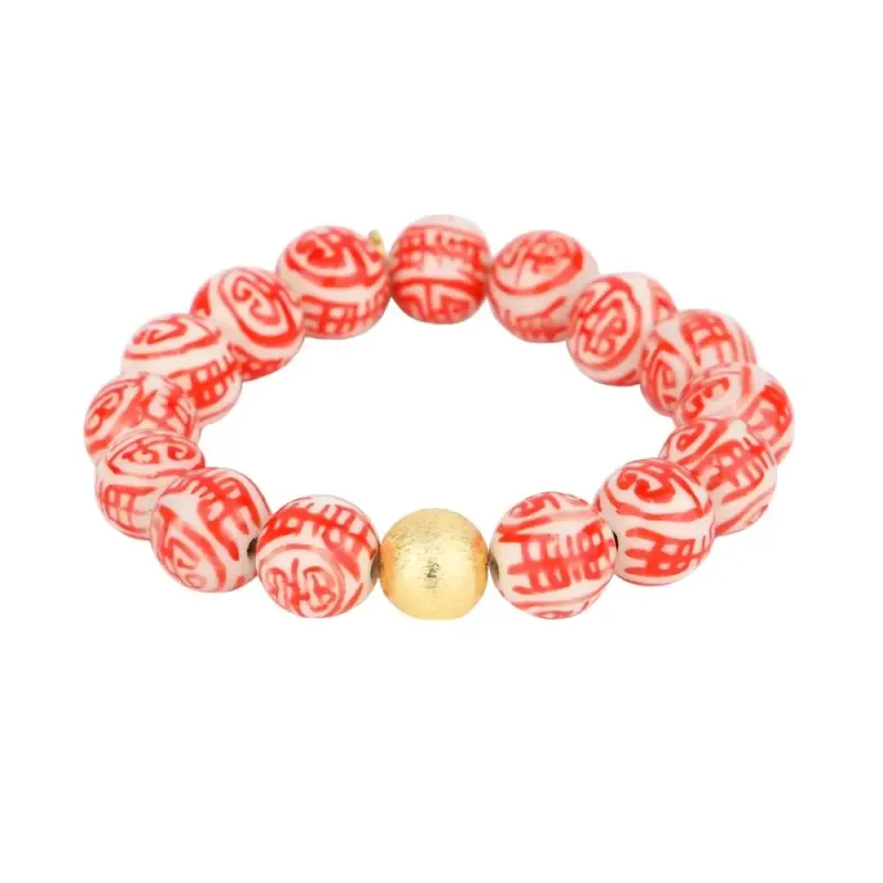 PORCELAIN BEADED BRACELET - FLAME