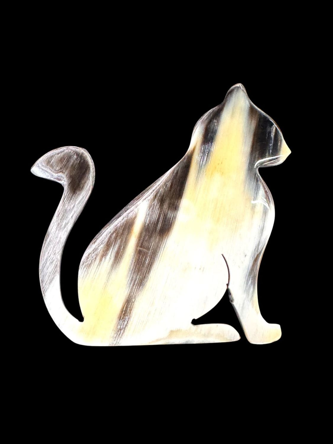 Cat Pin Natural Buffalo horn