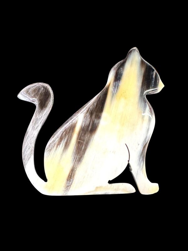 Cat Pin Natural Buffalo horn