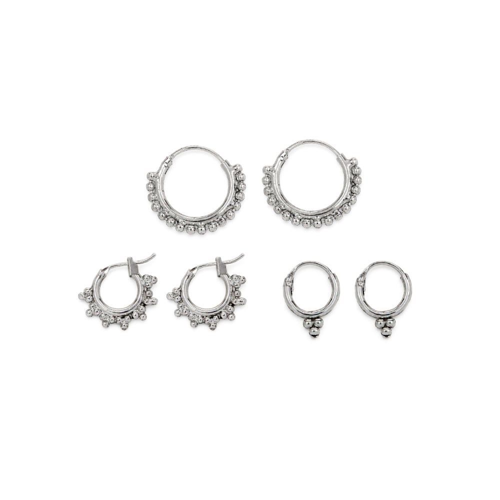 mi3117TRIS CERCHIETTI PENDENTI SFERE MIX SET