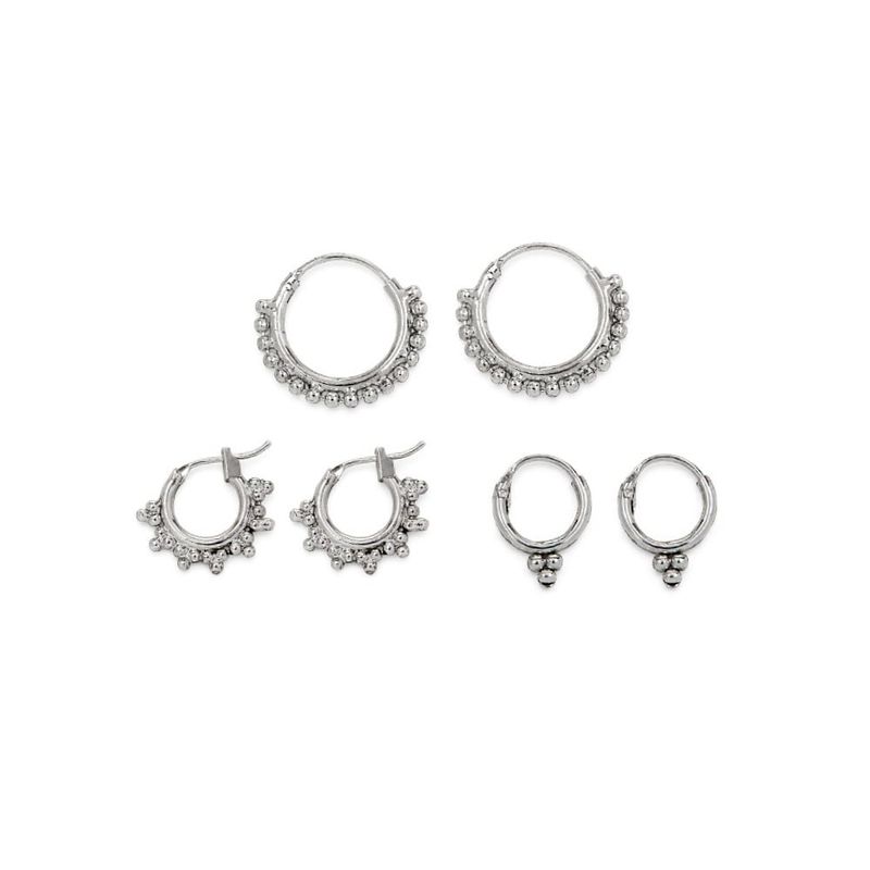 mi3117TRIS CERCHIETTI PENDENTI SFERE MIX SET