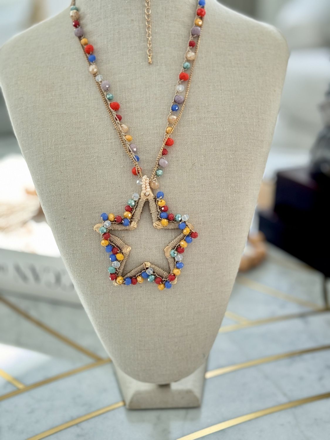 Big star long necklace