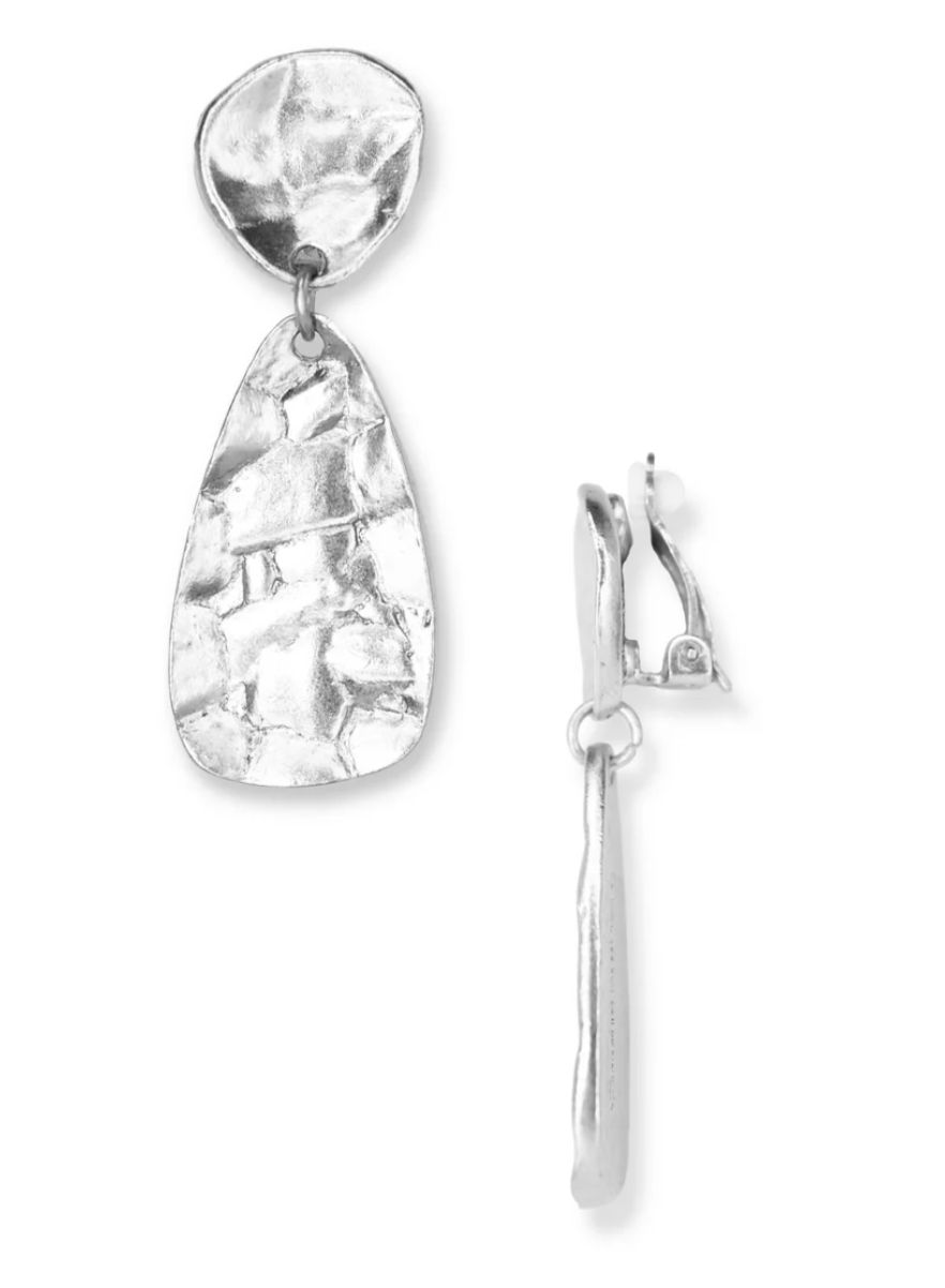 24 kt gold plated pewter Clip on SILVER