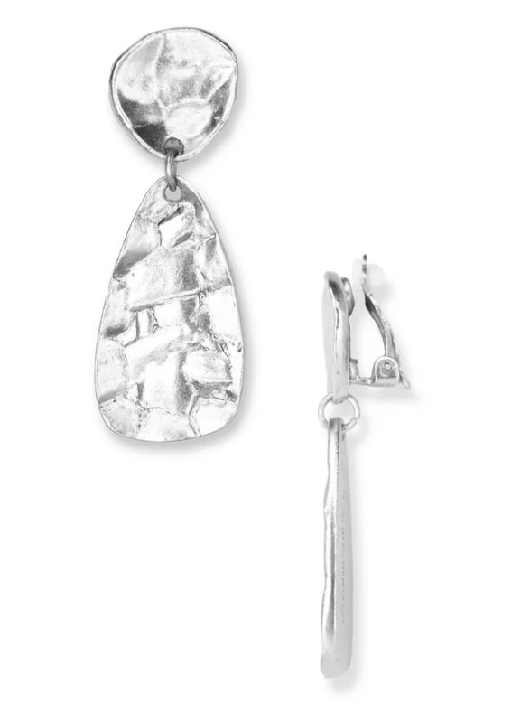 24 kt gold plated pewter Clip on SILVER