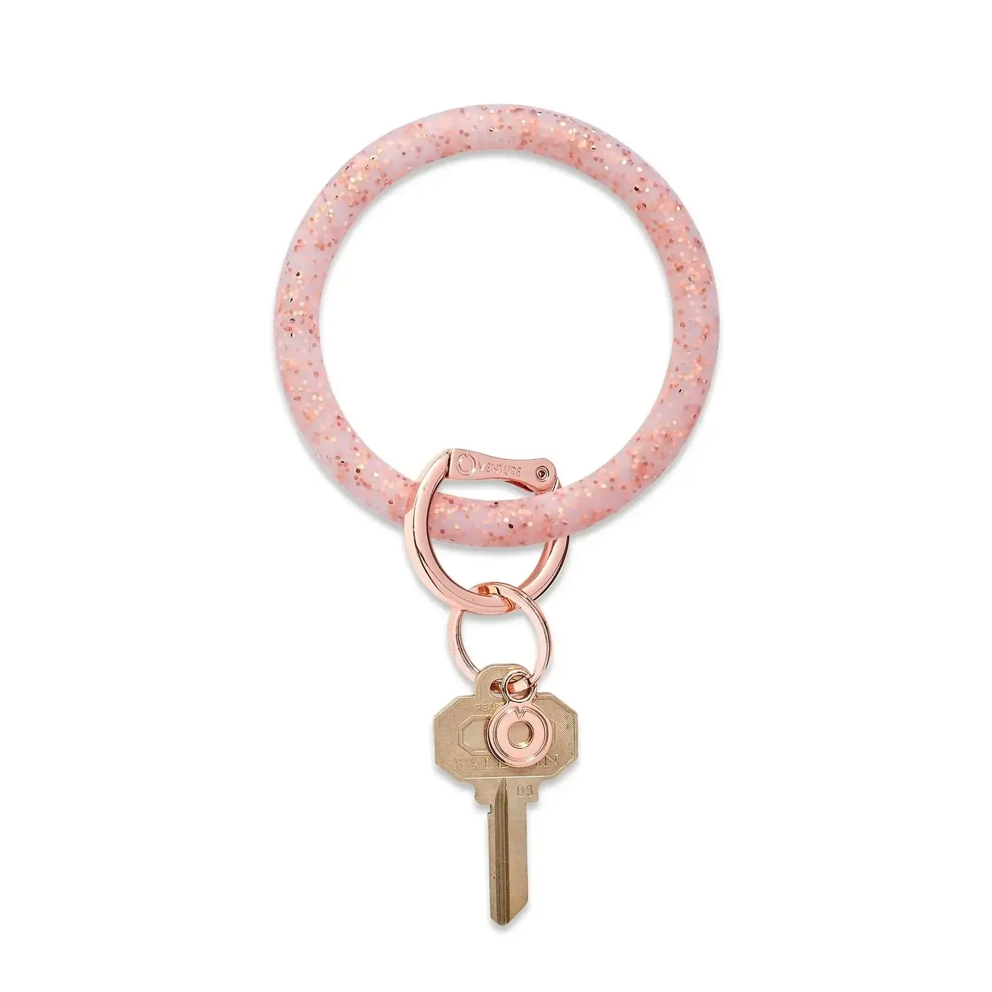 Silicone Big O® Key Ring - Rose Gold Confetti