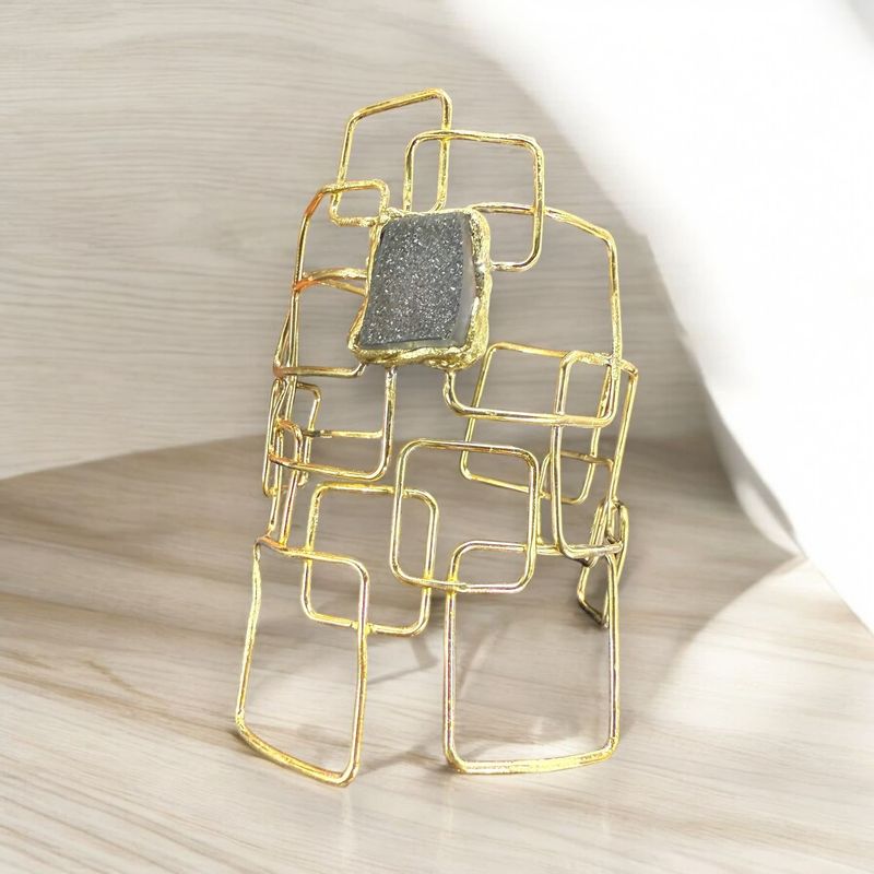 Geometric Gold Cuff Bracelet