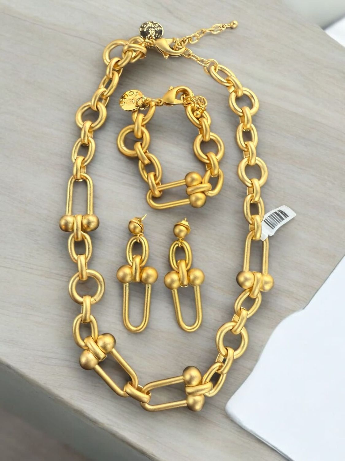 Set 3 piezas eslavón dorado