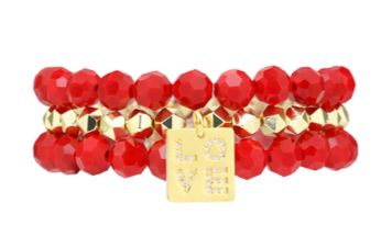 LOVE STACK SET RED/GOLD