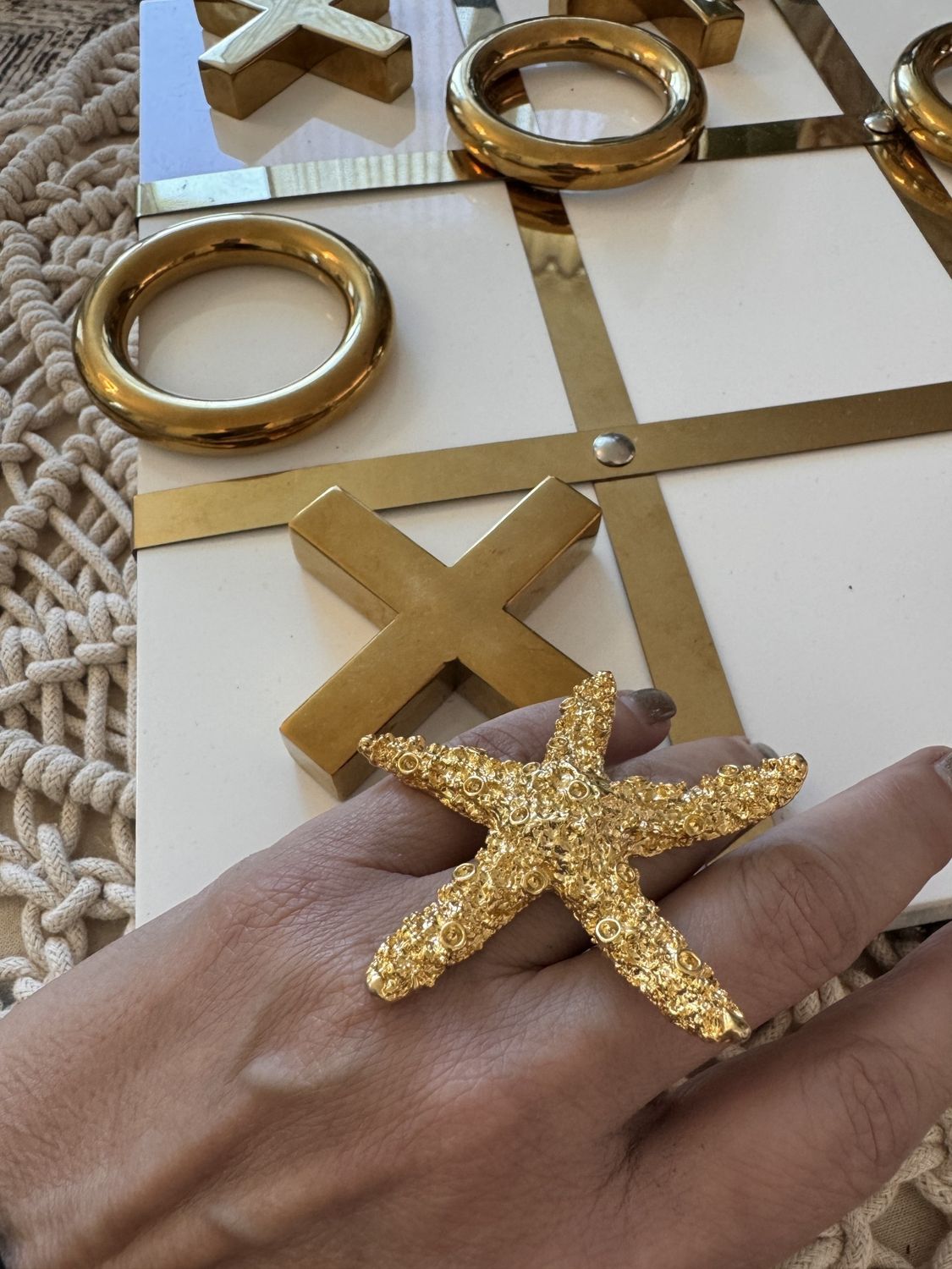 Sea big star adjustable ring