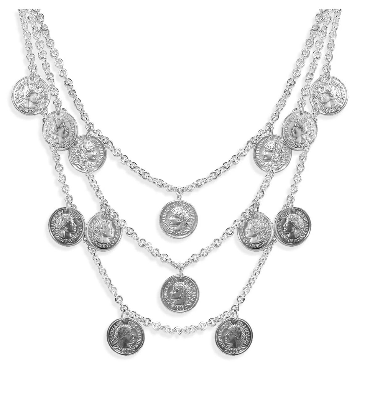 &quot;REPUBLIQUE FRANCAISE&quot; COIN CHARM NECKLACE
