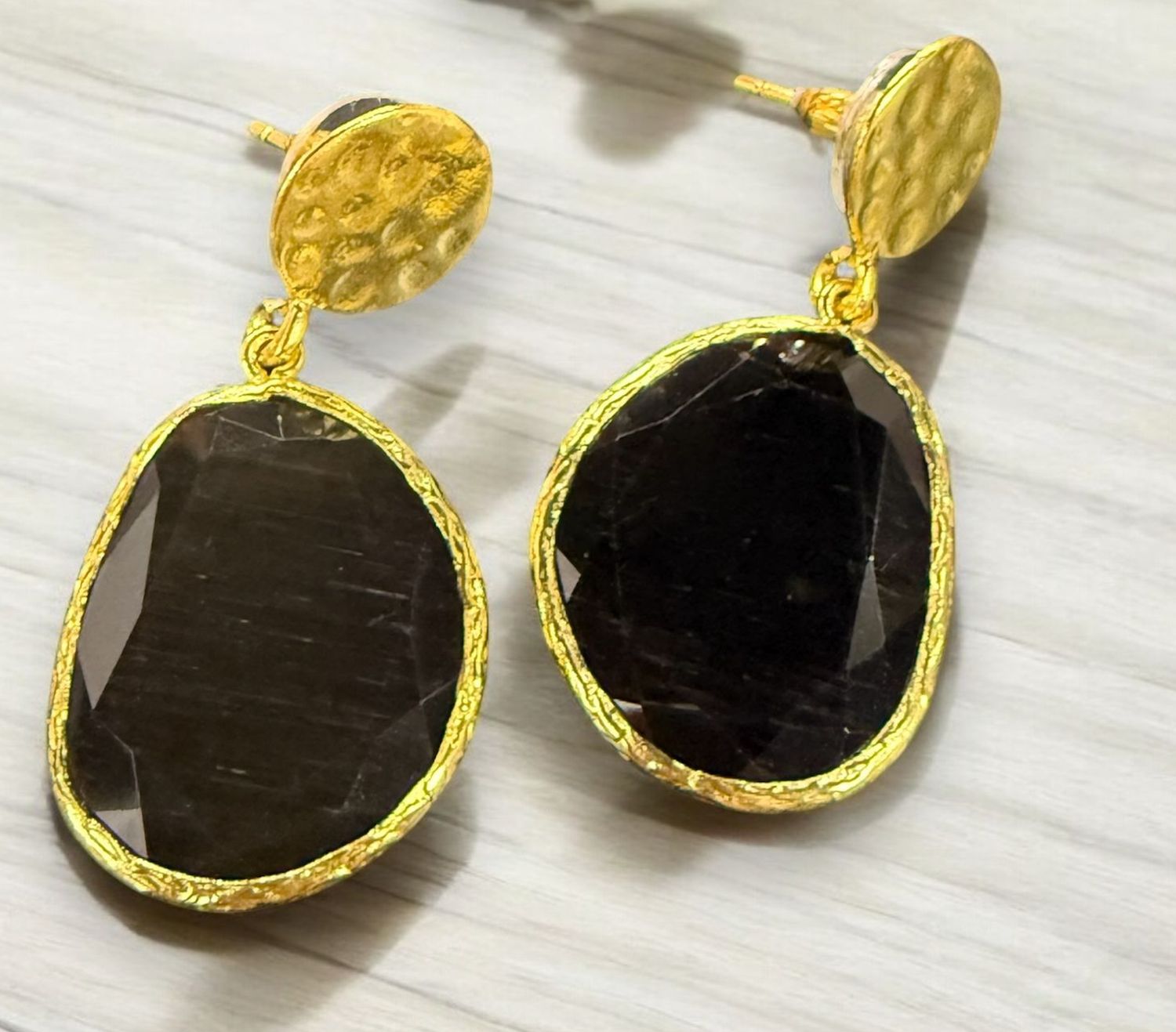 Black Gem Earrings