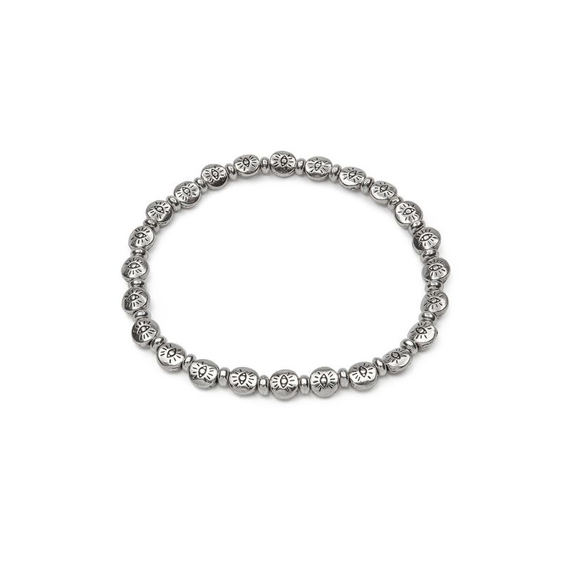 LO00156BRACCIALE ELASTICO SFERE PIATTE OCCH
