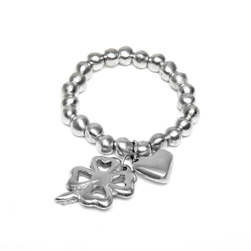 al01156 Bracelet élastique Boules grans Couer